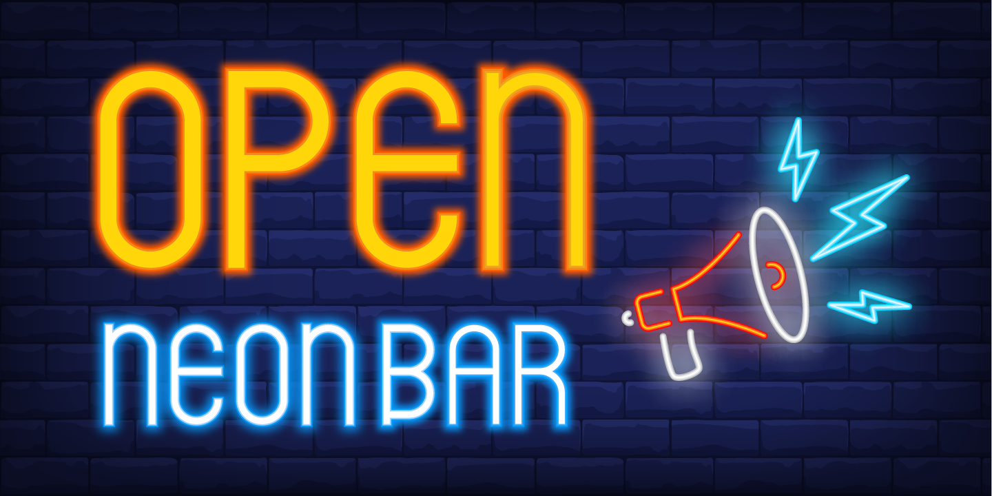 Пример шрифта Neon Bar #5